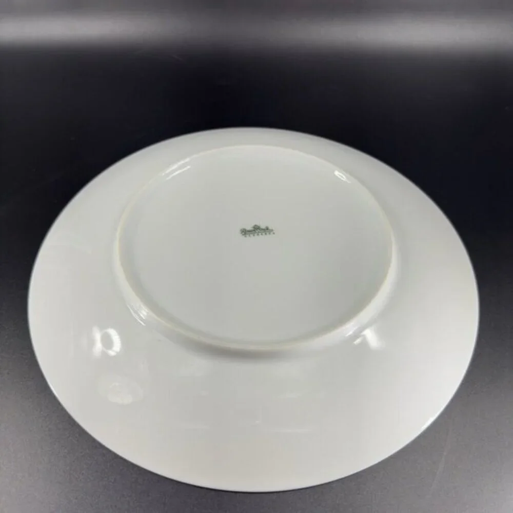 Rosenthal Germany 3680 White Gold Band Black Lines Dish Plate 9.75Inch Set 3 VTG